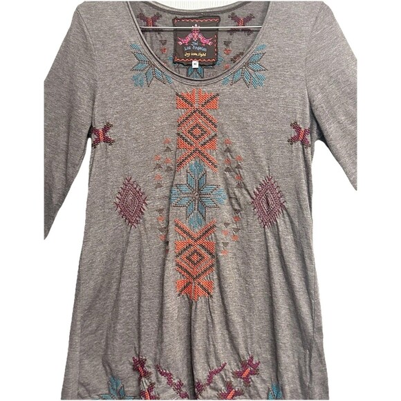 Johnny‎ Was JWLA Joy Love Light Sz M Women Aztec Embroidered Tunic Boho Western - Picture 3 of 6